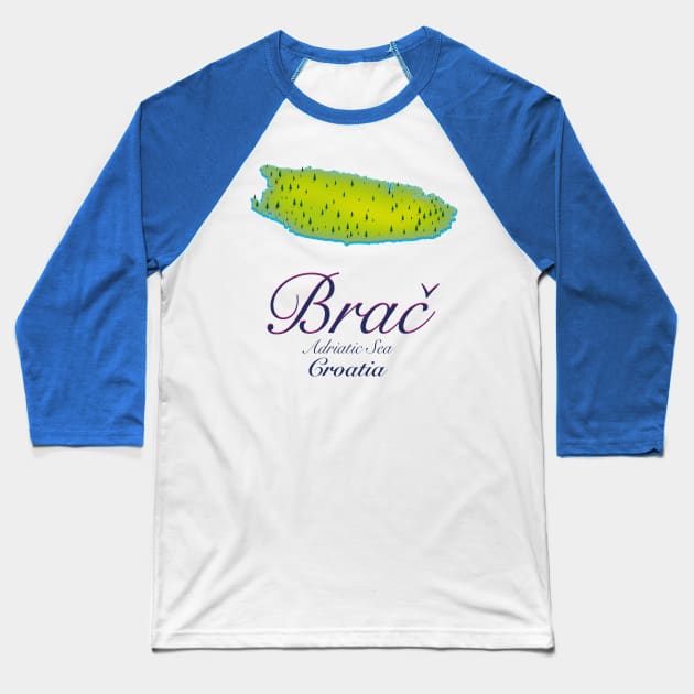 Brač Croatia Baseball T-Shirt by nickemporium1